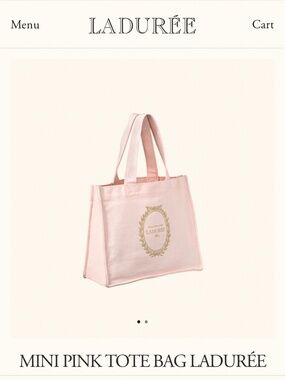New Unused Laduree Mini Pink Tote Bag